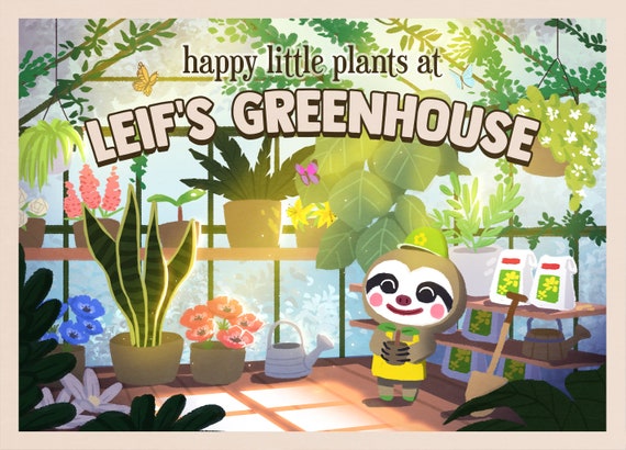 Leif S Greenhouse Animal Crossing Mini Print Postcard Etsy