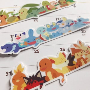 Fire, Water, Grass Starters Vinyl Sticker pack