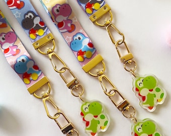 Dinosaur Wristlet Keychain Lanyard • Phone Strap • Key holder