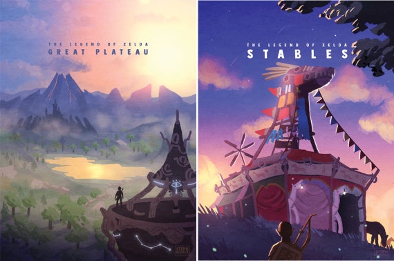 Legend Of Zelda Village Hyrule Travel Destination Prints Etsy