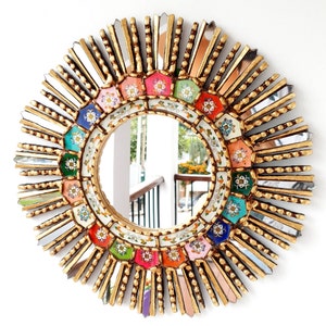 Peruvian Mirrors "Mountain of 7 colors 50cm" - Interior decoration - Wall mirror - Home decoration - Decorative mirrors