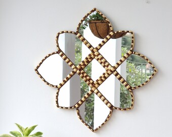 Peruvian Mirrors " Mandala Estelar Gold " - Wall Mirror - Home Decoration - Decorative Mirrors - Peruvian Handicrafts