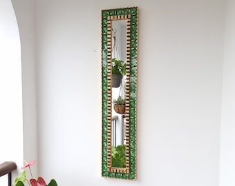 Peruvian Mirrors " Columnero Mosaico verde 100cm "- Interior decoration - Wall mirror - Home decoration - Decorative mirrors