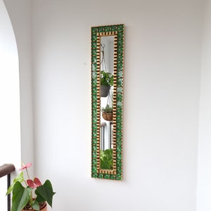 Peruvian Mirrors &quot;Green Mosaic Columnero 100cm&quot; - Interior decoration - Wall mirror - Home decoration - Decorative mirrors