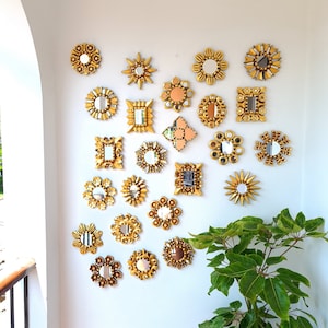 Peruvian Mirrors &quot;Trebol Collection 16cm&quot; - Interior decoration - Wall mirror - Home decoration - Decorative mirrors - Crafts