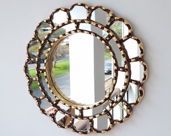 Peruvian Mirrors "Harmonious 30cm Gold" - Interior decoration - Wall Mirror - Home decoration- Decorative mirrors