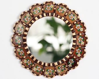 Peruvian Mirrors "Harmonious 25cm Walnut" - Interior decoration - Wall Mirror - Home decoration- Decorative mirrors