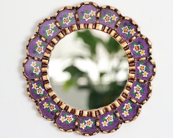 Peruvian Mirrors "Armoniosa 25cm Purple" - Interior decoration - Wall mirror - Home decoration - Decorative mirrors