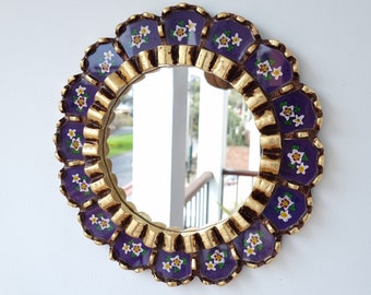 Peruvian Mirrors " Harmonious 30cm Purple "- Interior Decoration - Wall Mirror - Home Decoration - Decorative Mirrors