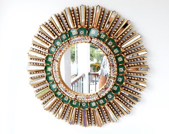 Peruvian Mirrors ""- Green Lima 50cm - Wall Mirror - Home Decoration- Decorative Mirrors - Peruvian Crafts