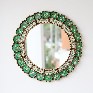 Peruvian Mirrors "Armoniosa Verde 40cm"- Interior decoration - Wall mirror - Home decoration- Decorative mirrors