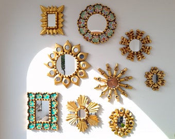 Peruvian Mirrors "Ivory Turquoise" - Interior decoration - Wall mirror - Home decoration - Decorative mirrors - Crafts