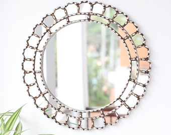 Peruvian Mirrors "Harmonious Silver 45 cm"- Interior decoration - Wall mirror - Home decoration - Decorative mirrors - Crafts