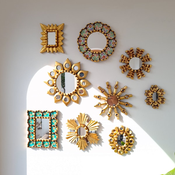Peruvian Mirrors "Ivory Turquoise" - Interior decoration - Wall mirror - Home decoration - Decorative mirrors - Crafts