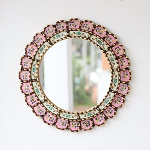 Peruvian Mirrors Harmonious Pink 40cm Interior decoration Wall mirror Home decoration Decorative mirrors image 1