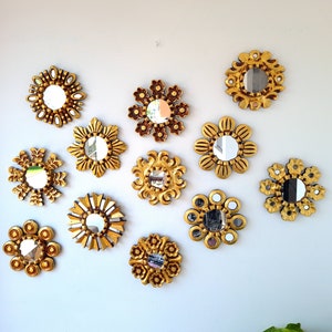 Peruvian Mirrors &quot;Mandala Collection 16cm&quot; - Interior decoration - Wall mirror - Home decoration - Decorative mirrors - Crafts