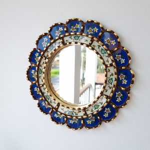 Peruvian Mirrors "Armoniosa 30cm Blue" - Interior decoration - Wall mirror - Home decoration - Decorative mirrors