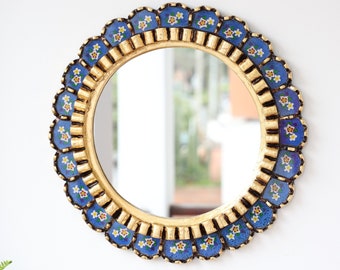 Peruvian Mirrors "Harmonious Blue Plus 40cm"- Interior Decoration - Wall Mirror - Home Decoration- Decorative Mirrors