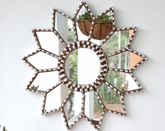 Peruvian Mirrors " Mandala Silver " - Wall Mirror - Home Decoration - Decorative Mirrors - Peruvian Handicrafts