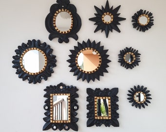 Black Infinite -Interior decoration - Wall Mirror - Home decoration - Decorative mirrors -Peruvian Mirrors - Peruvian Crafts