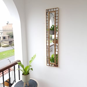Peruvian Mirrors "Gold Mosaic Column 100cm" - Interior Decoration - Wall Mirror - Home Decor - Decorative Mirrors