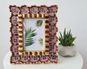 Specchi peruviani "Portafoto Cuscaja Rosado"- Decorazione d'interni - Specchio da parete - Decorazione domestica - Specchi decorativi