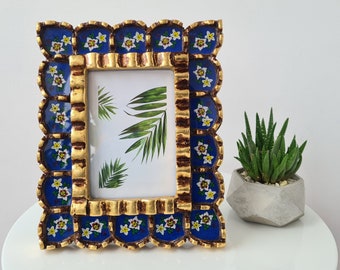 Peruvian Mirrors "Blue Box Photo Holder"- Interior decoration - Wall Mirror - Home decoration- Decorative mirrors