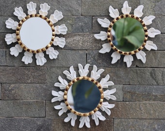 Peruvian Mirrors " White and Gold Collection - Interior decoration - Wall mirror - Home decoration- Decorative mirrors