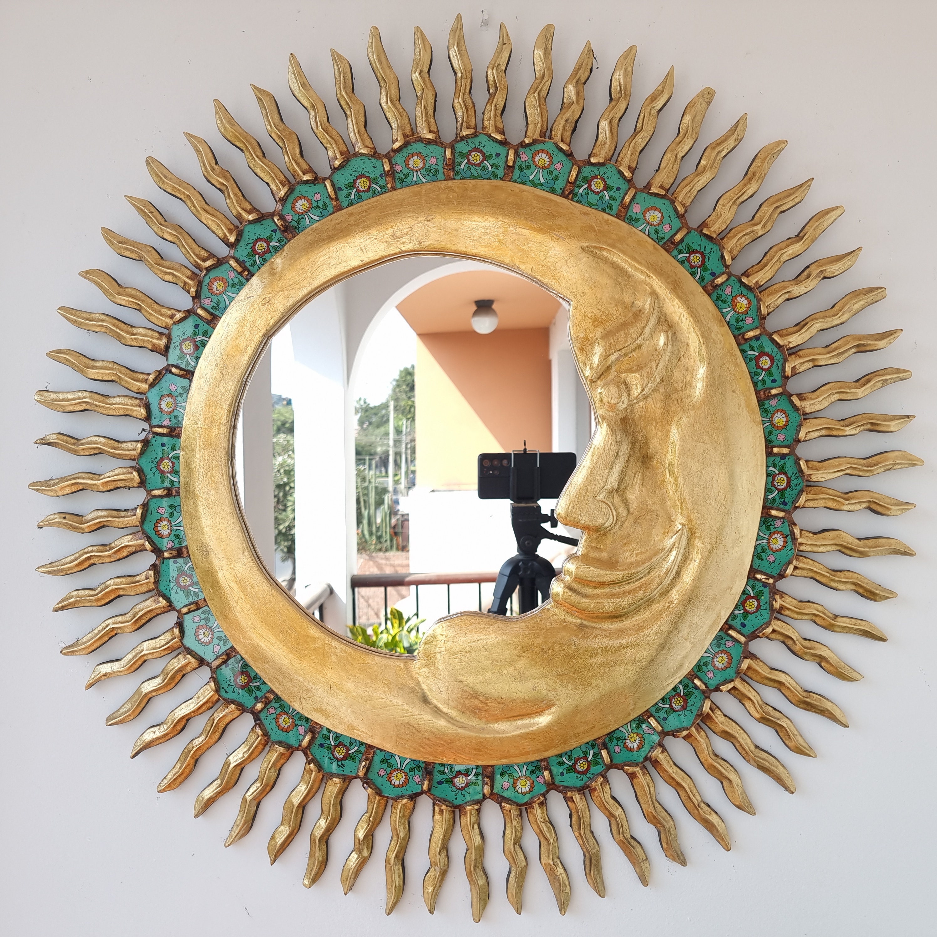 Metallic Gold Leaf Wall Mirrors