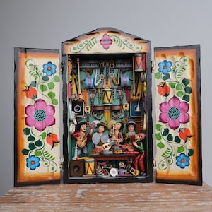 Andean Altarpiece &quot;Musical Instrument Sales&quot; - Interior Decoration - Ayacucho Altarpiece - Home Decoration RA000003