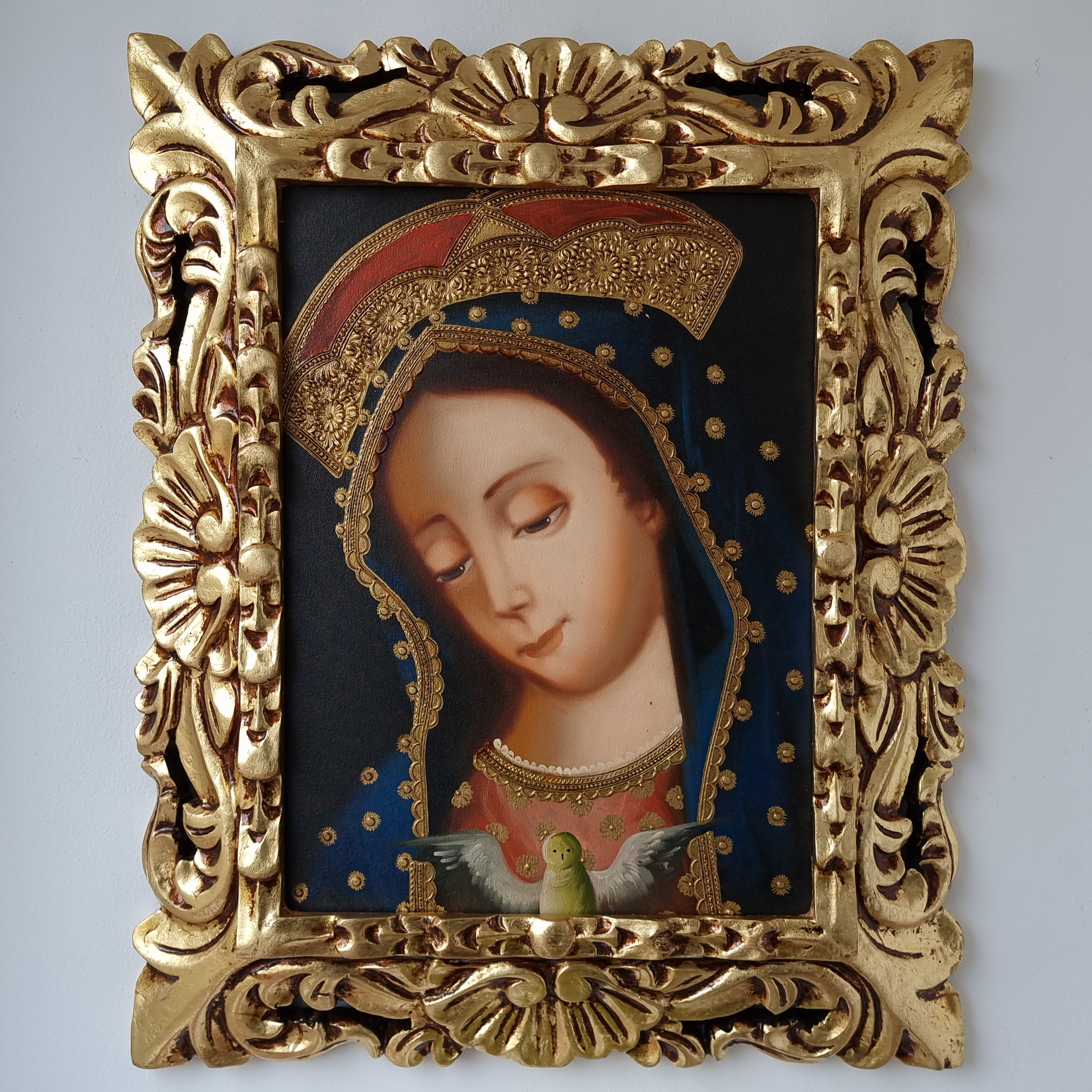 AVE MARIA 陶器アート 額縁付き イタリア ヴィンテージ