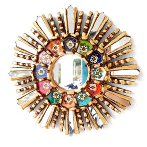 Peruvian Mirrors &quot;Rainbow Lima 25cm&quot; - Interior decoration - Wall mirror - Home decoration - Decorative mirrors - Peruvian Crafts