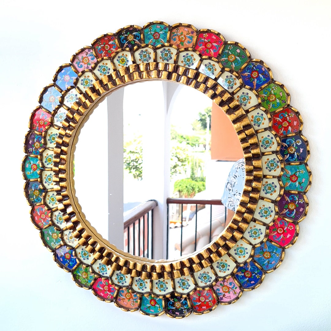 Peruvian Mirrors rainbow 60cm Interior Decoration Wall Mirror Home ...