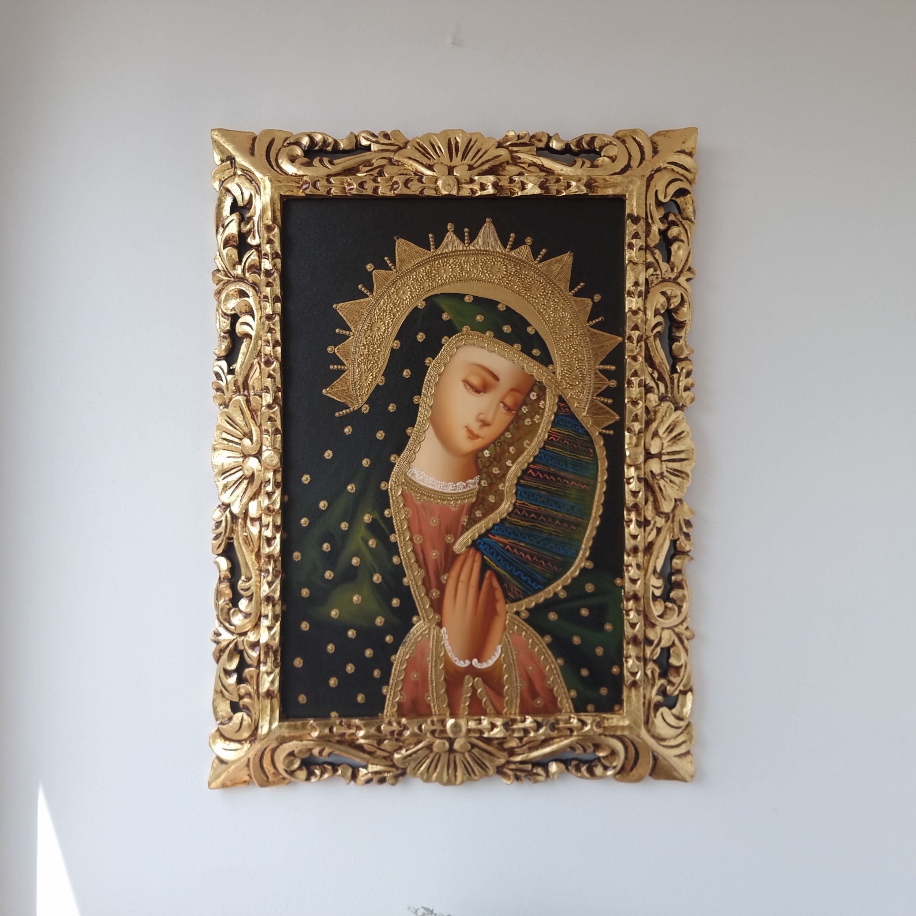 クスコ絵画（額入り）「祈る聖母マリア」 - 宗教美術 - 室内装飾