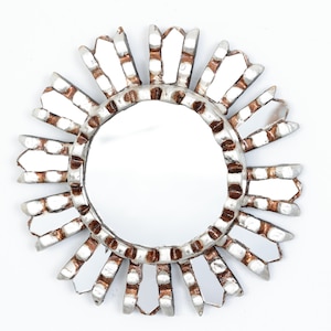 Peruvian Mirrors &quot; 1 Mirror Silver 20cm / 7.8 inch &quot;- Interior decoration - Wall mirror - Home decoration- Mirrors