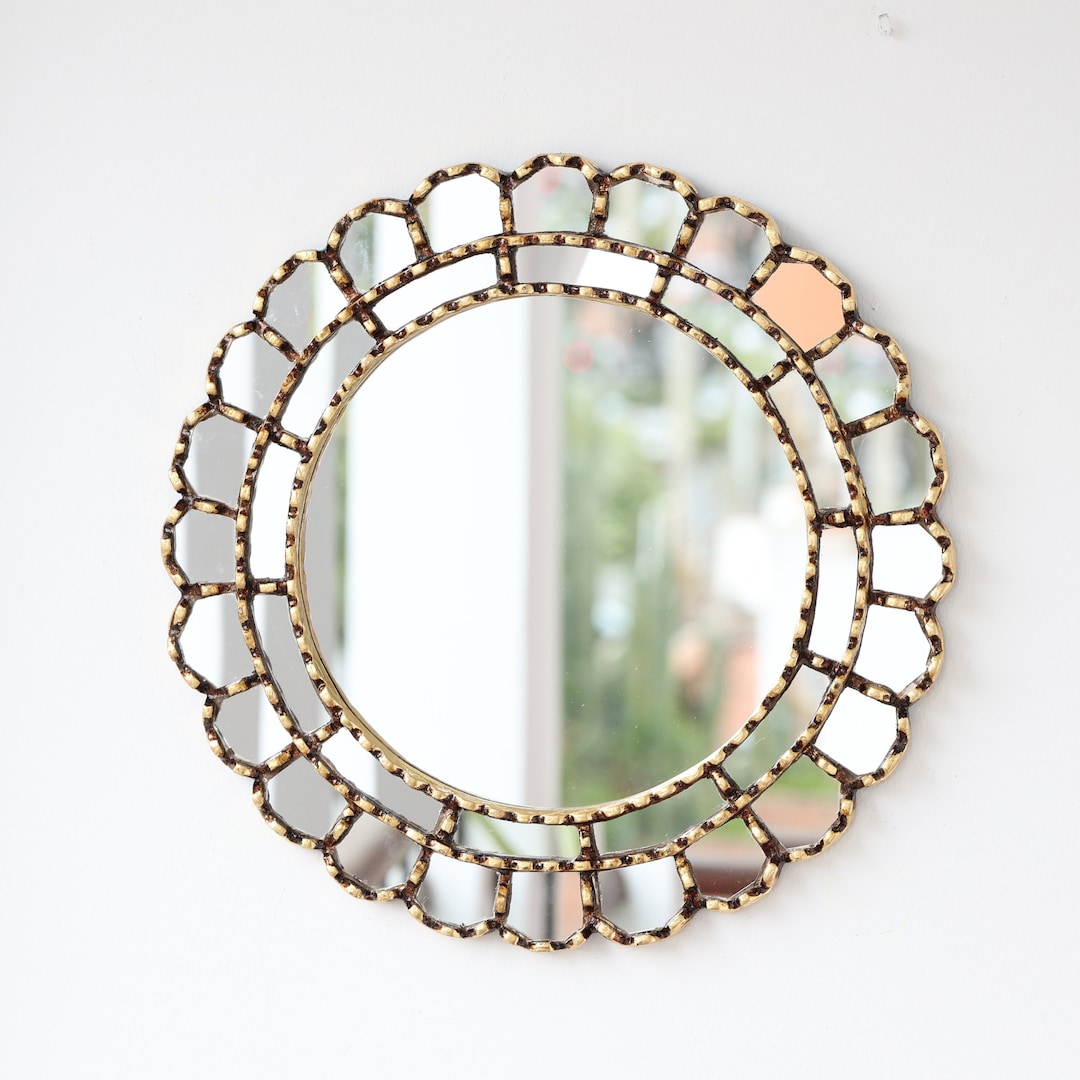 Peruvian Mirrors harmonious Gold Mirror 40cm Interior Decoration Wall