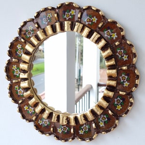 Peruvian Mirrors &quot;Armoniosa 30cm Walnut&quot; - Interior decoration - Wall mirror - Home decoration - Decorative mirrors
