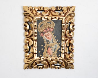 Cuzco Painting with Frame "Santa Rosa de Lima" - Interior decoration - Cusco school - Home decoration 95