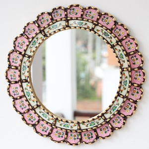 Peruvian Mirrors &quot;Armoniosa Rosado 40cm&quot; - Interior decoration - Wall mirror - Home decoration - Decorative mirrors