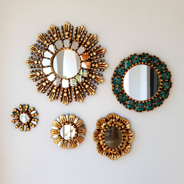 Peruvian Mirrors "Set 8 platinum" - Interior decoration - Wall mirror - Home decoration - Decorative mirrors - Peruvian Crafts