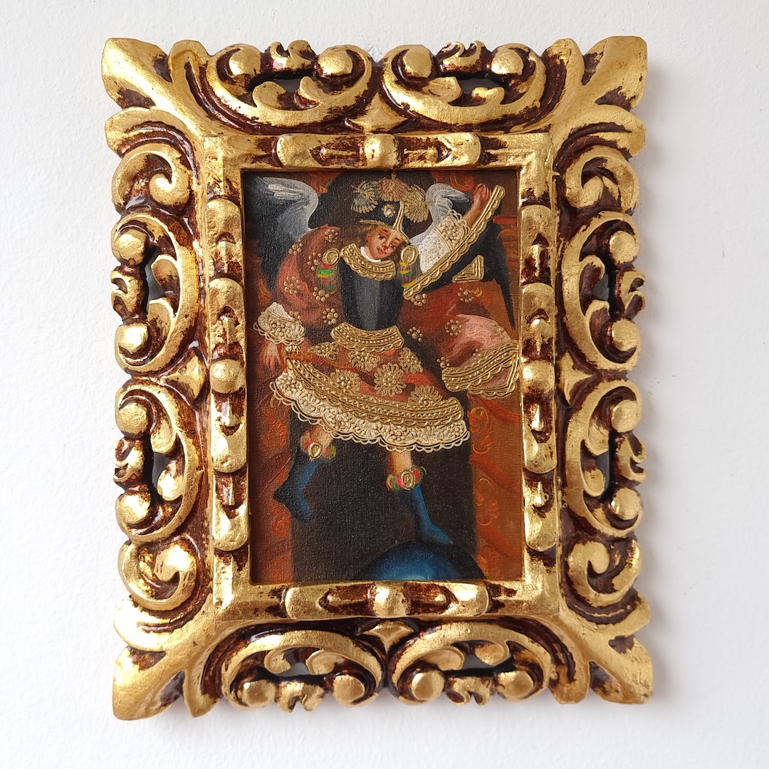 Cuzco Painting With Frame "archangel Saint Michael" - Interior