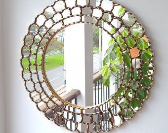 Peruvian Mirrors "Harmonious Gold 60cm" - Interior decoration - Wall Mirror - Home decoration- Decorative mirrors