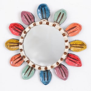 Peruvian Mirrors &quot;1 Polychrome Mirror 20cm / 7.8 inch&quot; - Interior decoration - Wall mirror - Home decoration - Decorative mirrors