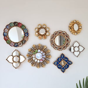 Peruvian Mirrors "Rainbow Shell Collection" - Interior decoration - Wall mirror - Home decoration - Decorative mirrors - Crafts