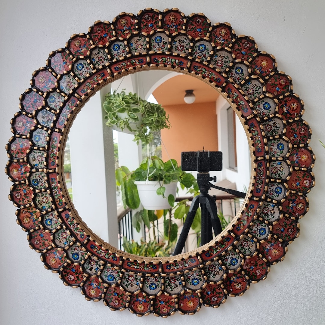 Peruvian Mirrors armoniosa Antique Red 63cm Interior Decoration Wall ...