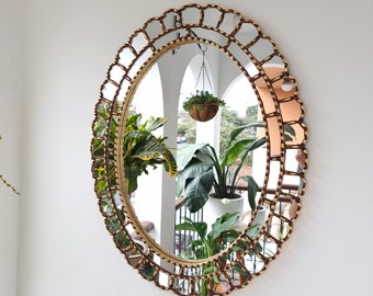 Hermosa Mirror 70cm Oval Gold -Interior Decoration - Wall Mirror - Home Decoration - Decorative Mirrors - Peruvian Crafts