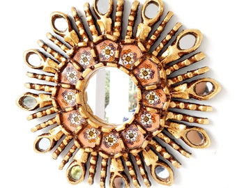 Peruvian Mirrors &quot;Ojo Melon 25cm&quot; - Interior decoration - Wall mirror - Home decoration - Decorative mirrors - Peruvian Crafts