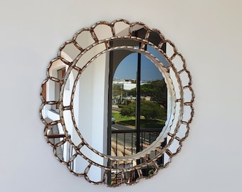 Peruvian Mirrors "Cuscaja Plata 50cm "- Interior decoration - Wall Mirror - Home decoration- Decorative mirrors - Peruvian Crafts