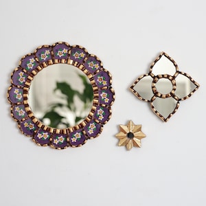 Peruvian Mirrors &quot;Glorious Purple &quot;- Interior Decoration - Wall Mirror - Home Decoration- Decorative Mirrors - Peruvian Crafts