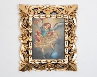 Cuzco Painting with Frame "Arcangel San Miguel" - Religious art - Interior decoration - Cusco school - Religious Painting 370